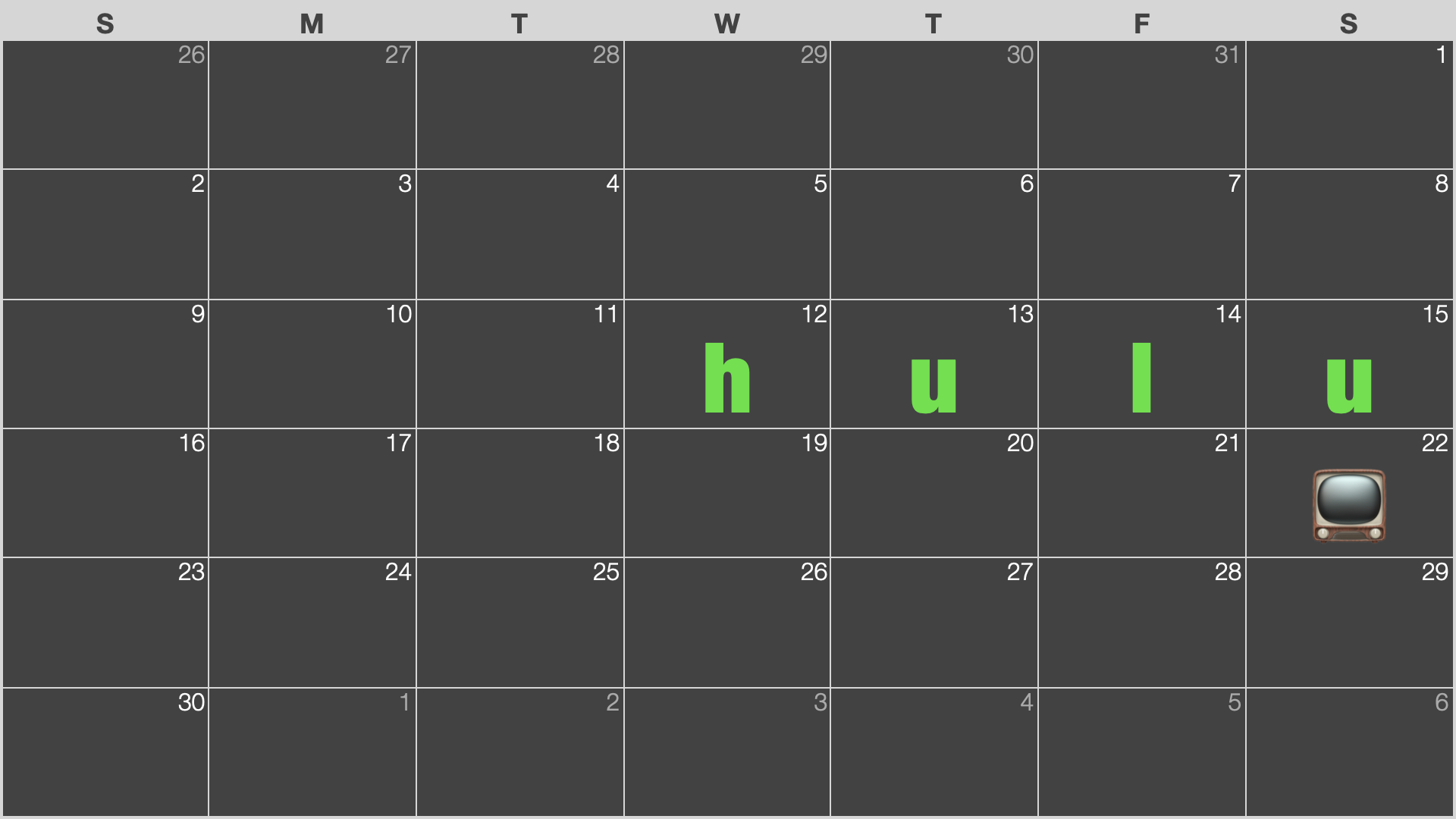 Hulu (フールー) 配信終了予定カレンダー